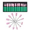 12Pcs Nail Drill Bits Polishing Buffing Electric Manicure Head Replacement Grinding Head with Case for Manicure Pedicure Nail Art Salon Polishing Tools, Pink view 1