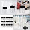 15pcs Black Cap Bottle glass bottles with lids clear plastic containers sample containers Cosmetic Sample Jars Plastic Storage Jars travel lotion Coarse Cereals Container Cream Jar view 4
