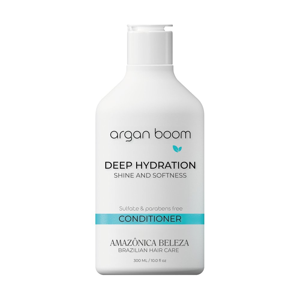 AMAZONICA BELEZA Argan Oil Conditioner for Moisturizing and Nourishing (300ml/10.1 Oz) | Hydrate & Repair Moisture Conditioner for Dry Hair | Acondicionador Hidratante con Vitamina E