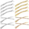 12 Pieces Rhinestone Bobby Pins Decorative Fancy Crystal Hair Clips Shiny Metal X Shaped Barrettes Bling Diamond Wedding Bridal Shower Hair Accessories for Women Ladies Girls (Gold, Silver) view 1