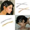 12 Pieces Rhinestone Bobby Pins Decorative Fancy Crystal Hair Clips Shiny Metal X Shaped Barrettes Bling Diamond Wedding Bridal Shower Hair Accessories for Women Ladies Girls (Gold, Silver) view 4