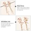 2pcs Rhinestone Flower Hair Clips Elegant Tassel Fairy Headwear Chinese Elements Hairpins Bridal Accessories for Women Girls Pink view 3