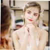 2pcs Rhinestone Flower Hair Clips Elegant Tassel Fairy Headwear Chinese Elements Hairpins Bridal Accessories for Women Girls White view 2