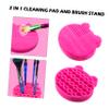 Beaupretty Portable Makeup Brush Cleaning Scrubber Pad and Silicone Storage Holder for Easy Drying for Makeup Enthusiasts and Professionals view 4