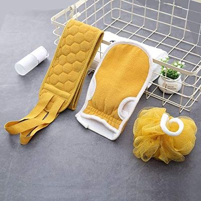 Body Scrub Towel 3pcs Bath Towels Bathtub Brushes Bath Glove Bathtub Ball Rubbing Peeling Body Massage Shower Extremented Scrubber Skin Clean Exfoliating Wipes