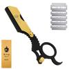 Professional Straight Razors For Men - Straight Edge Barber Razor Shaving Kit For Close Shave - Beard Cut Throat Safety Razor Shavette Navajas Para Barbero - 10 Shaving Blades By Krisp Beauty view 1