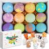 Bath Bombs for Kids with Toys Inside for Girls Boys - 12 Set Surprise Bubble Bath Fizzies, Colorful Handmade Kids Safe and Gentle Spa Bath Fizz Balls Kit, Birthday Christmas Gift (Package May Vary) view 1