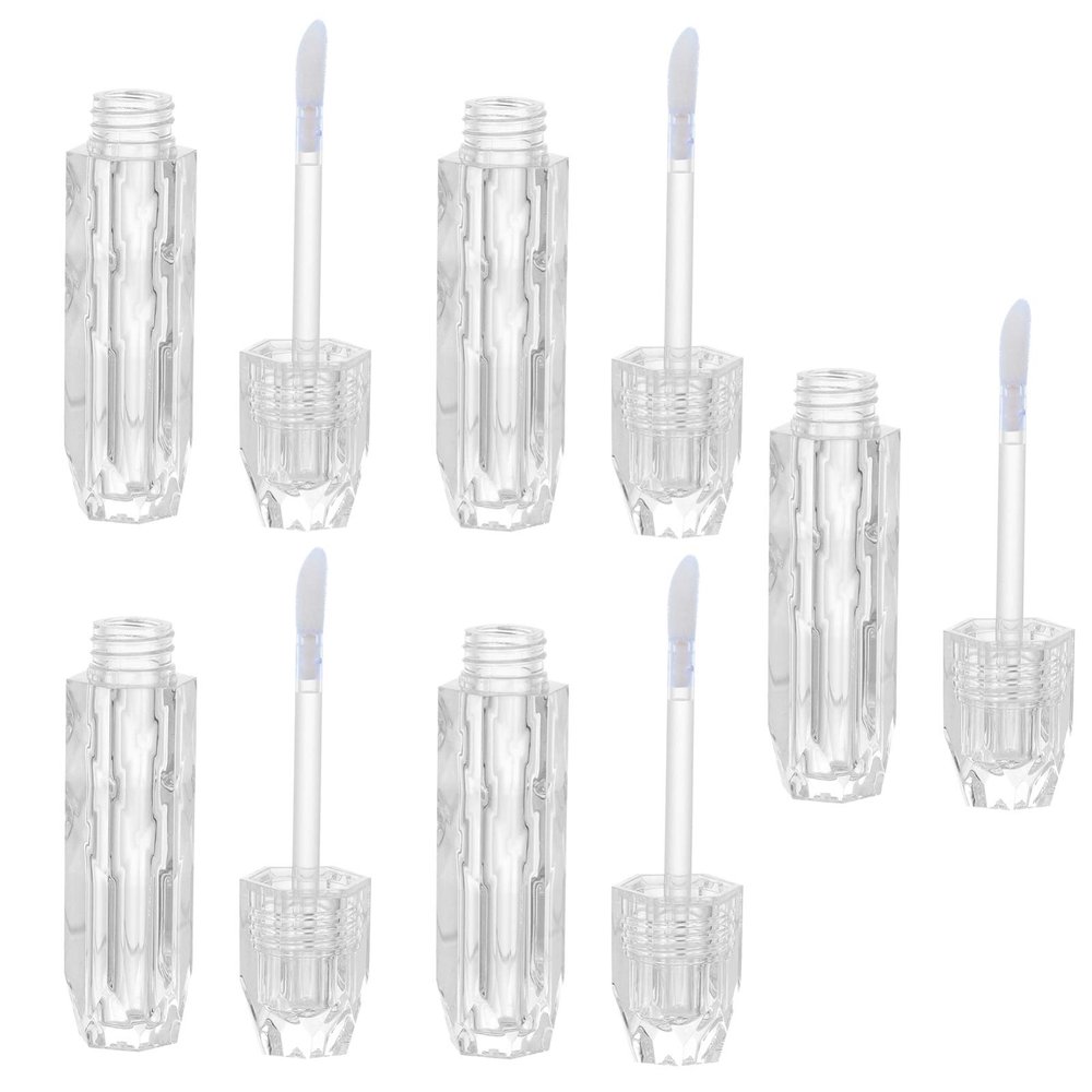 Beaupretty Clear Gloss Lip Gloss 5pcs Empty Lip Gloss Tubes Diamond Plastic Lip Gloss Bottle Containers Clear Refillable Lipstick Lip Balm Bottles DIY Liquid Eyeliner Tubes Sample Containers