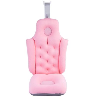 AECEVAN Bath Cushion Full Body Bath Pillow Adult Folding Bathtub Cushion SPA Head Rest Pillow Anti-Slip Bathing Pad 3D Mesh Layers for Tub Neck Head Shoulder Back Support Pink