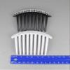 2 Black White Big Huge Hair Comb set pack Silver plastic teeth side clip 4 inches wide view 2