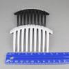 2 Black White Big Huge Hair Comb set pack Silver plastic teeth side clip 4 inches wide view 3