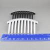 2 Black White Big Huge Hair Comb set pack Silver plastic teeth side clip 4 inches wide view 4