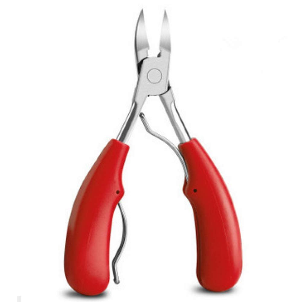 TRGCJGH Hand and Foot Nail Scissors,Fungal Or Ingrown Toenails, Large Heavy Duty Easy Grip Rubber Handle Podiatrist Style,Red