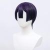 Shqncoh Anime Demon Cleric Wig Deep Purple Short Straight Party Hair Halloween Cosplay Props Accessory view 2