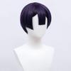 Shqncoh Anime Demon Cleric Wig Deep Purple Short Straight Party Hair Halloween Cosplay Props Accessory view 3