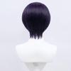 Shqncoh Anime Demon Cleric Wig Deep Purple Short Straight Party Hair Halloween Cosplay Props Accessory view 4