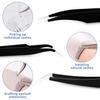 HengTianMei 8Pcs lash tweezers 3 Stainless Straight and 3 Curved Tip Eyelash Tweezers, With 2 Slant Pointed Precision Eyebrows Tweezers for eyelash extensions, Facial Hair, and Ingrown Hair Removal view 2