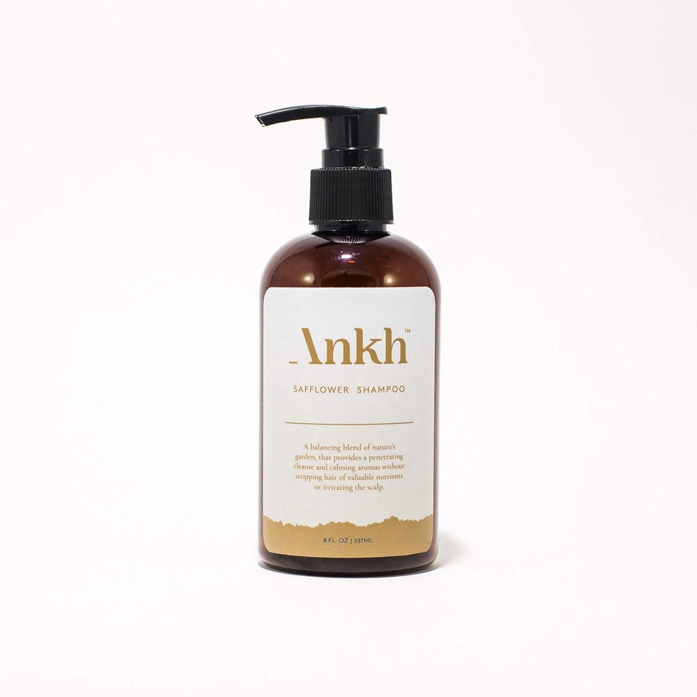Ankh Safflower Shampoo | Cleanses Natural Hair without Irritating Scalp | Made with 100% Organic Natural Ingredients