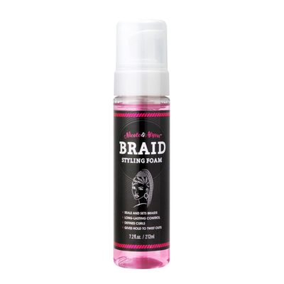 Nicole & Alyssa - Braid Styling Foam 7.2oz - Premium Braid Foam Control Mousse - Extra Hold & High Shine for Braids, Twists, Locs - Moisturizing Formula, Flake-Free - Lightweight