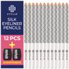Stylia Waterproof White Eyeliner Pencil For Women  Long-Lasting Microblading Supplies Brow Pencil, Perfect for Defining, Highlighting & Brightening Eyes (12PC White) view 1