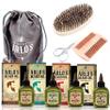 Arlo's 8-PC Ultimate Premium Beard Grooming Set for Men- Includes Four 2.5oz Beard Oils, Beard Brush, Comb, Scissors and Carrying Bag view 1