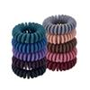Matte Spiral Plastic Hair Ties (Colorful, 10 Pcs) - No Crease Ponytail Holders for Thick and All Hair Types view 1