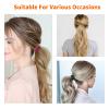 Matte Spiral Plastic Hair Ties (Colorful, 10 Pcs) - No Crease Ponytail Holders for Thick and All Hair Types view 3
