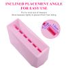 Pretty memory Lash Tweezer Holder 6 Holes Tweezer Holder for Eyelash Extensions Tweezer Stand Display Storage Eyelashes Extension Supplies Lash Accessories Tools, Pink view 3