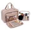 BAGSMART Toiletry Bag Hanging Travel Makeup Organizer with TSA Approved Transparent Cosmetic Bag Makeup Bag for Full Sized Toiletries, Large-Pink view 2