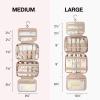BAGSMART Toiletry Bag Hanging Travel Makeup Organizer with TSA Approved Transparent Cosmetic Bag Makeup Bag for Full Sized Toiletries, Large-Pink view 3