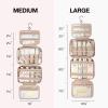BAGSMART Toiletry Bag Hanging Travel Makeup Organizer with TSA Approved Transparent Cosmetic Bag Makeup Bag for Full Sized Toiletries, Medium-Pink view 3