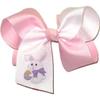 HL-451L Large Easter Bunny with Easter Egg on White and Pink Hair Bow view 1