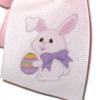HL-451L Large Easter Bunny with Easter Egg on White and Pink Hair Bow view 2