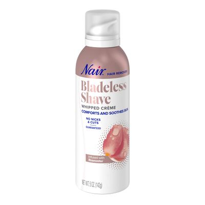 Nair Hair Remover Bladeless Shave Whipped Crme Infused with Rosewater, 5oz