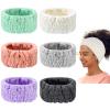 WILLBOND 6 Pieces Extra Wide Band 5 Inch Spa Facial Microfiber Headband Elastic Makeup Headbands Hair Accessories for Thick and Curly Hair, 6 Colors view 1