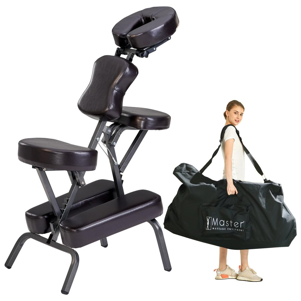Master Massage Bedford Portable Lightweight Massage Chairs with Carrying Case Bag (Coffee)