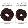 Chuangdi 6 Pieces Big Satin Scrunchies for Women, Jumbo Silk Scrunchies Thick Elastic Jumbo Hair Tie(Champagne, White, Light Pink, Coffee, Black, Navy Blue) view 2
