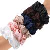 Chuangdi 6 Pieces Big Satin Scrunchies for Women, Jumbo Silk Scrunchies Thick Elastic Jumbo Hair Tie(Champagne, White, Light Pink, Coffee, Black, Navy Blue) view 4