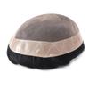 Mens Toupee, Mens Wigs Human Hair System Hair Pieces, Fine Mono Poly Coating Black Hair Unit 6x9#1B view 2