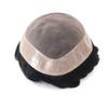 Mens Toupee, Mens Wigs Human Hair System Hair Pieces, Fine Mono Poly Coating Black Hair Unit 6x9#1B view 3