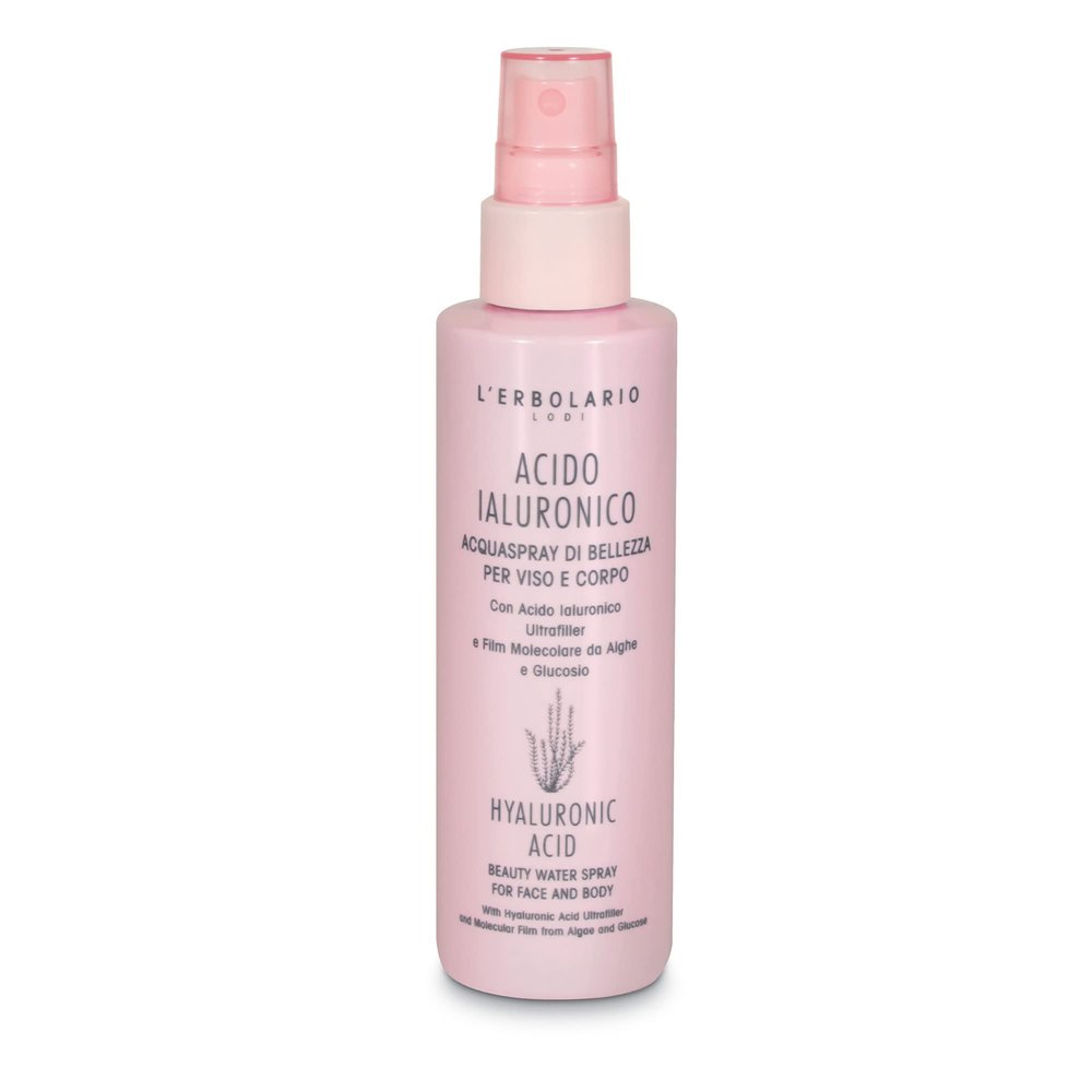 LErbolario Hyaluronic Acid Beauty Water Spray for Face and Body - Face Mist and Body Moisturizer Spray - Skin Toner - With Coconut Pulp - 5 oz