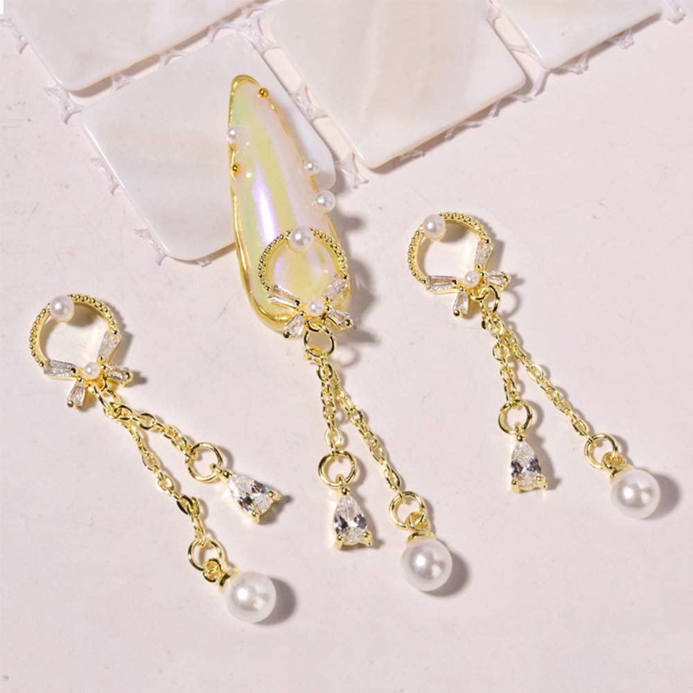 heiyun Ring 3D Diamond Charms Metal Manicure Nail Rhinestones Pendant Chain Nail Zircon DIY Nail Art Decorations(K8-1665)