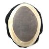 Mens Hair Replacement System, Fine Mono Hairpieces Unit, Durable Real Human Hair, Black Hair Cutting System for Men 6x8#1B view 3
