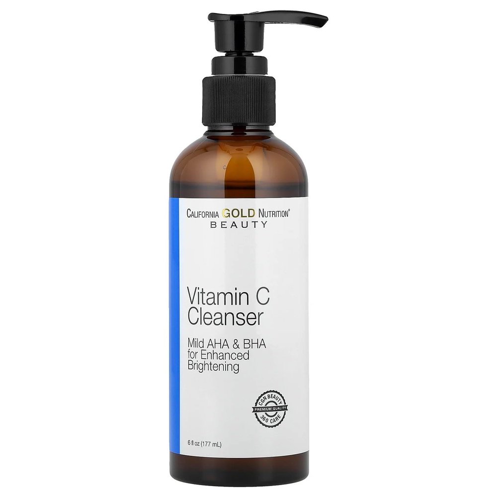 PrescriptSkin California Gold Nutrition Vitamin C Cleanser, Enhanced Brightening Gel Cleanser, 6 fl oz (177 ml)