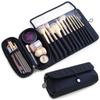 YUESI Rolling Makeup Brush Bag, Cosmetic Brushes Organizer for Women Portable Travel Bag (Black) view 1