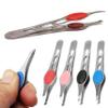 1 Stainless Steel Eyebrow Tweezers Slanted Precision Tip Hair Tweezerette 4-inch view 3