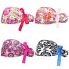 Fassave Women's 2Pcs Working Buttons Ribbon Tie, Adjustable Ponytail Sweatband Long Hair Cap, Color 10, Large view 1