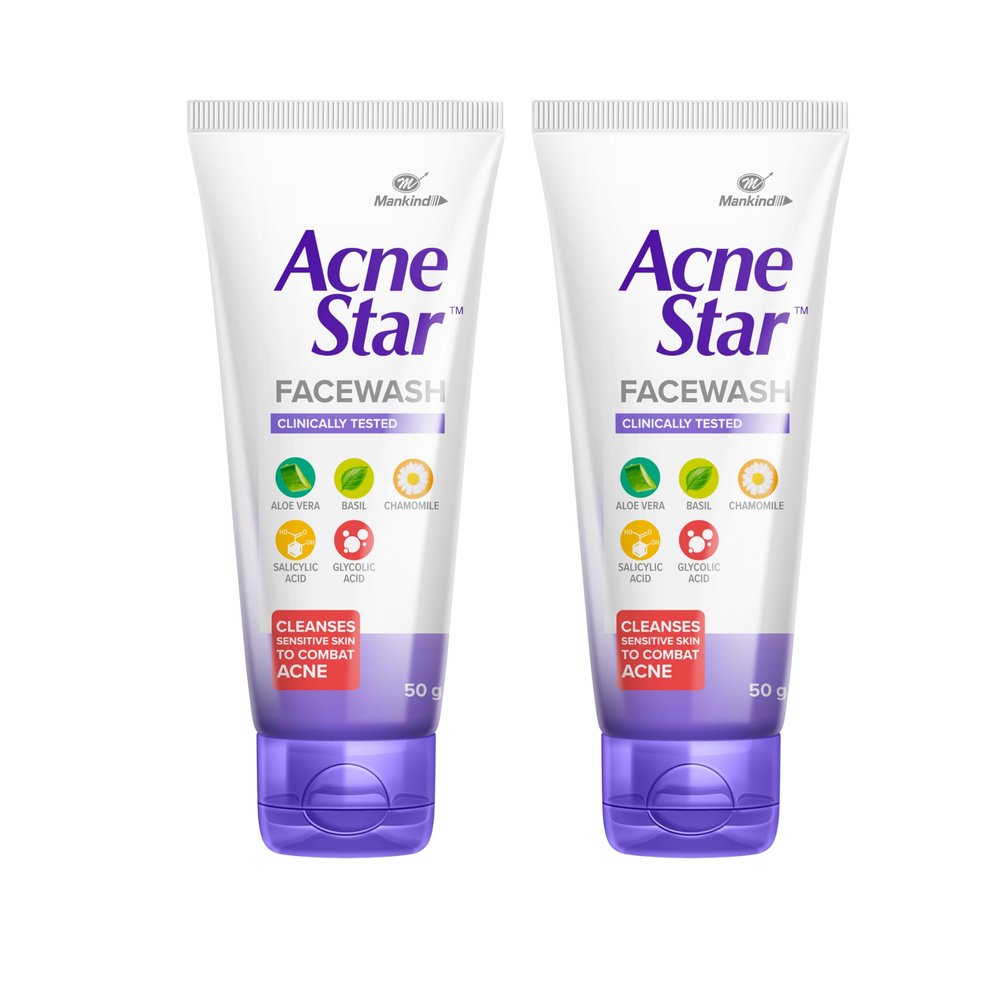 Acnestar Mankind Unisex Face Wash - (50 Gr, 2 Pc)