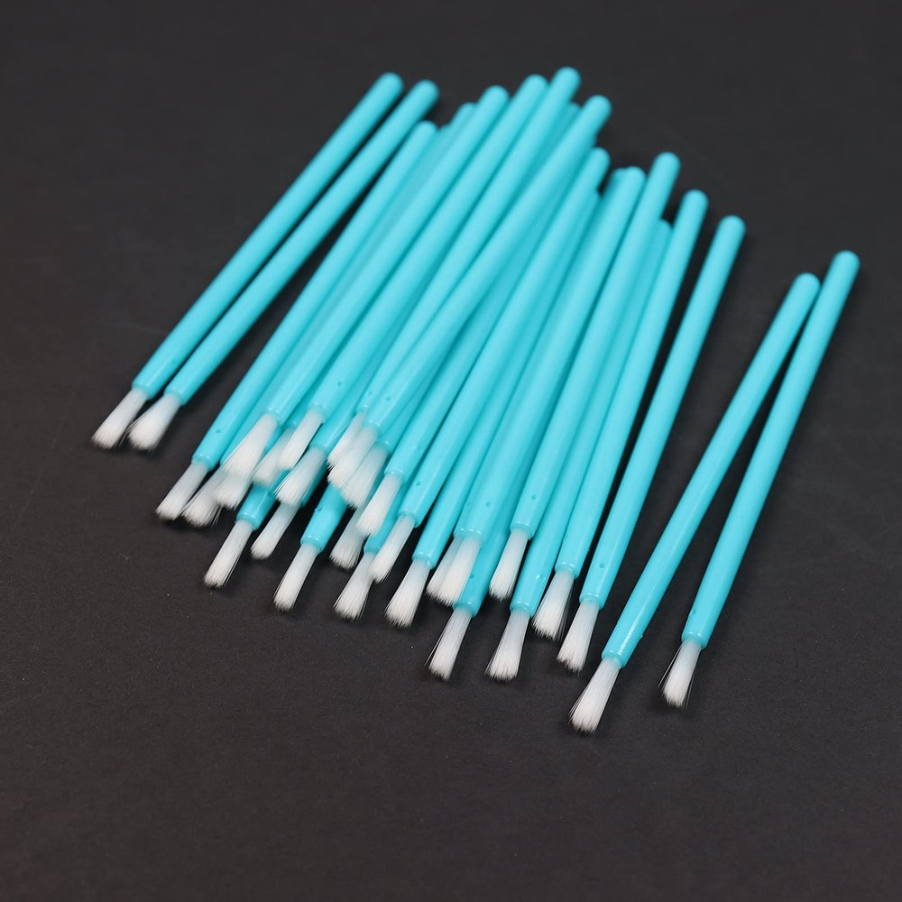 100 Pcs Disposable Makeup Lip Brushes Lipstick gloss brush Lip Gloss Applicators with Soft Brush Head PYO Cookie Paint Brushes mini paint brushes for cookies (Blue)