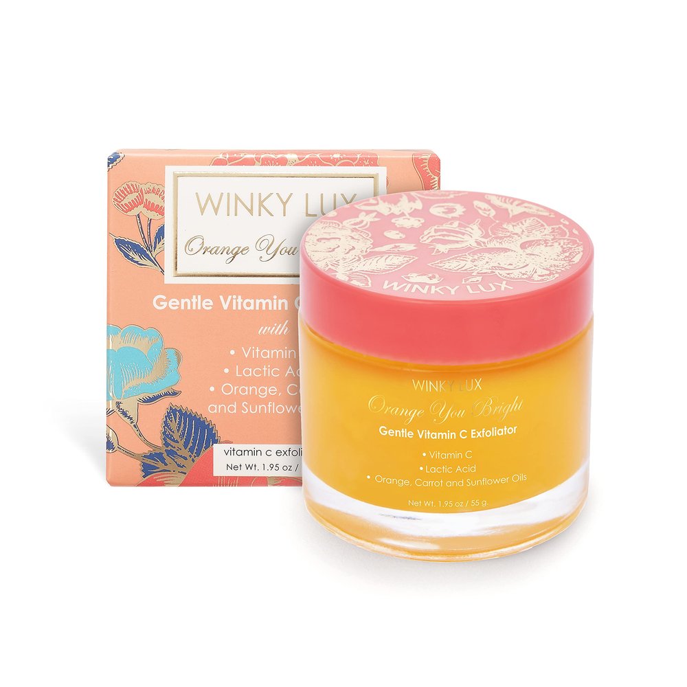 Winky Lux Orange You Bright Exfoliator  Infused with Vitamin C & Lactic Acid, Brightens, Boosts Cell Turnover & Smooths Texture, Leaves Skin Glowing, Radiant & Fresh with Citrus Scent